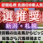 【中央競馬予想】8月6日(土)平場・特別レースの注目推奨馬ピックアップ